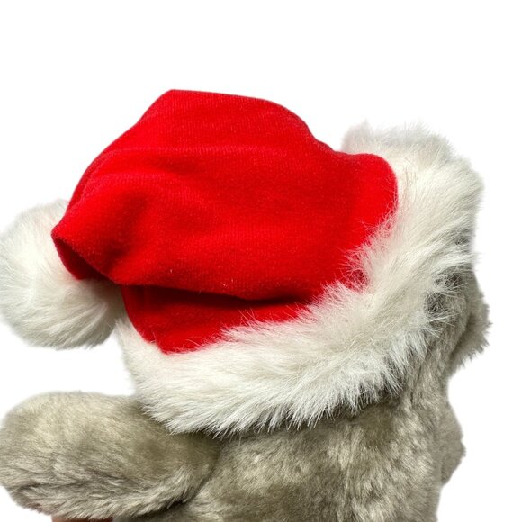 Prestige Toy Christmas Mouse Plush Vintage 1985 11 Inch Santa Hat Red Bow - Picture 4 of 7